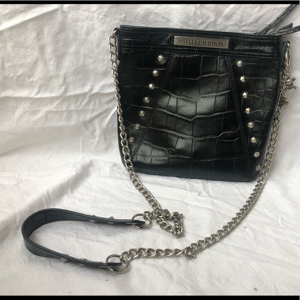 Embossed leather Harley-Davidson crossbody bag